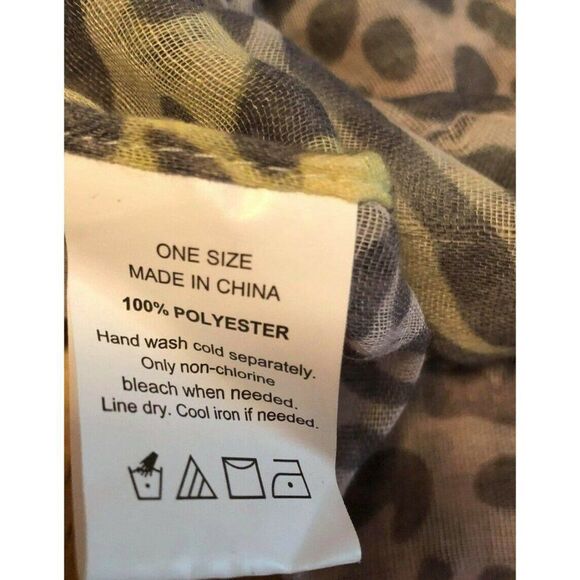 Vintage SCARF Shawl 19x68 Sheer Large Pastel Print Leopard Zebra Print Rectangle - Picture 4 of 4